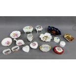 A quantity of porcelain trinket jars and dishes to include Royal Crown Derby and Limoges, etc (a