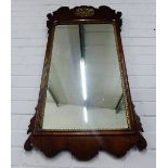 Georgian style mahogany wall mirror, 106 x 56cm