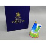 Royal Worcester 'Lazy Days' porcelain candle snuffer, boxed, 9cm high