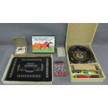A collection of vintage games to include Totopoly, Roulette and Fenwick's Autobridge Playing