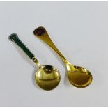 Georg Jensen silver gilt and enamel 1974 year spoon and a Scandinavian silver gilt and enamel