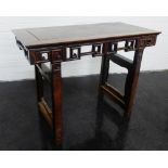 Chinoiserie hardwood altar style table, 68 x 88cm