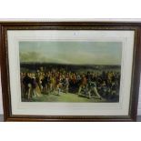 'The Golfers - A grand match played over St. Andrew's Links' , a coloured lithographic print, in a