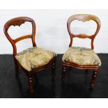 Pair of mahogany balloon back side chairs, 84 x 46cm, (2)