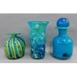Collection of Mdina glass to include vases and bottles, (a lot)