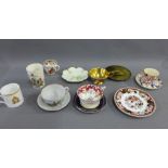 A mixed lot to include various porcelain and pottery cups and saucers comprising two Royal