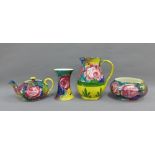 Collection of Wemyss 'Jazzy' patterned pottery to include a jug, bowl, teapot and a small Lady Eva