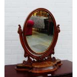 Victorian mahogany dressing table mirror, 78 x 68cm