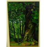 20th Century School 'Woodland Landscape' Oil-on-Board, apparently unsigned, in a giltwood frame,