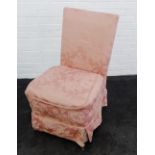 Bedroom chair with floral patterned loose cover, 90 x 50cm