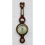 19th century mahogany five dial banjo barometer, 200cm