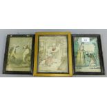 Collection of 19th century prints to include Courtship, Matrimony and another, in glazed frames,