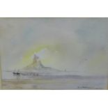 Gerry Goldwyre 'Shore Scene with a distant Island' Watercolour, signed and dated indistinctly, 22