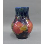 Moorcroft vase in the Pomegranate pattern with impressed backstamps, 13cm
