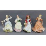 Collection of Wedgwood bisque porcelain figures to include 'Cinderella', 'Little Bo Peep', 'Little