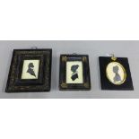 Group of three framed silhouettes to include Franklyn. R. Gallagher Esq., Carlisle, February 1840,