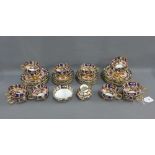 Davenport 'Imari' patterned twelve place teaset comprising cups, saucers, side plates, sugar bowl