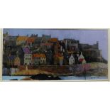 Adam Robson (Scottish 1928 - 2007) 'Aspect of Crail' Oil-on-Board, with a Royal Scottish Academy