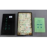 Mahjong tiles, in an ebonised box