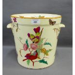 Late 19th / early 20th century Staffordshire transfer printed pottery pail and cover