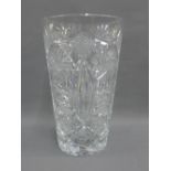 Large cut crystal flower vase, 29cm high