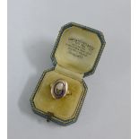 Gold and enamel George V ring, UK ring size U