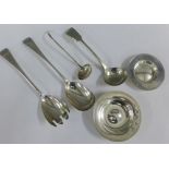 Silver items to include two armada dishes, a pair of salad servers and two ladles (6)