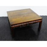 Chinoiserie hardwood low side table, 36 x 70cm
