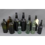 Collection of 19th century and later wine bottles and others, etc., tallest 34cm, (12)