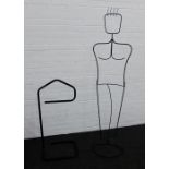 A black metal mannequin and a valet stand (2)