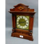 Mahogany cased mantle clock, complete with key