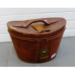 Brown leather top hat box