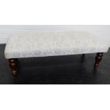 Cream upholstered footstool, 32 x 95cm