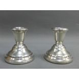 A pair of Birmingham silver desk candlesticks, 6.5cm high (2)