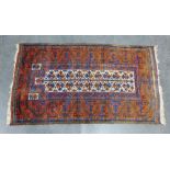 Eastern rug with blue and red field, 145 x 80cm