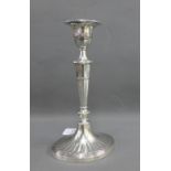 Edwardian silver Adam style candlestick, Sheffield 1909, 21.5cm high