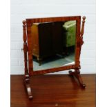 Mahogany dressing table swing mirror, 56 x 42cm