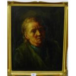 Alan Sutherland 'Mrs Mulvey as she looked in 1959' Oil-on-Board Signed, in a giltwood frame, 39 x