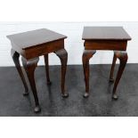 Pair of hardwood side tables, 56 x 34cm (2)