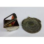 Edwardian silver stamp box, Chester 1902, together with an early 20th century silver chain purse (2)