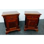 Pair of contemporary hardwood bedside cabinets, 66 x 50cm (2)