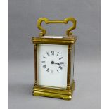 Brass carriage clock, size including handle 15cm