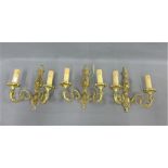 Pair of gilt metal wall lights, (2)