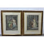 Pair of coloured prints, in glazed frames, 30 x 39 cm, (2)