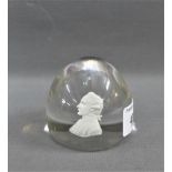 Captain James Cook, a sulphide paperweight, 6cm high