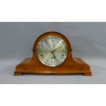 Early 20th century Garrard Clocks Ltd mahogany and burr walnut cased mantle clock with silvered dial