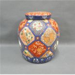 Large Imari vase and cover, (the cover drilled for use as a lamp), 28 cm high