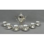 Art Deco silver lustre glazed coffee set, (13)