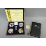 Kings and Queens of the UK, Windsor Mint cased set of four gold plated commemorative coins