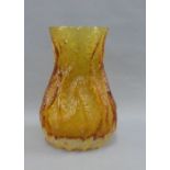 Amber art glass vase